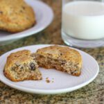 chocolate chip scones and a glass of milk