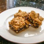 cake mix chocolate oat bars on a plate