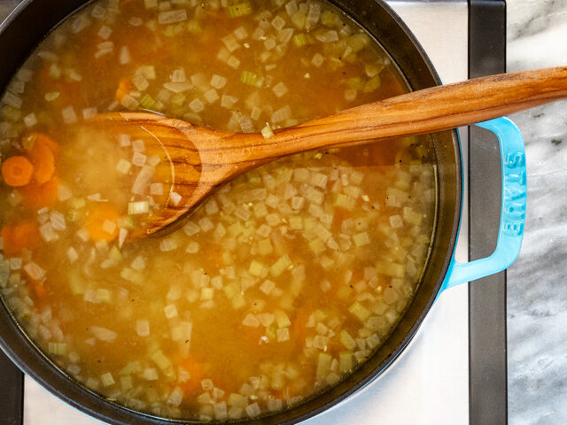 simmering soup