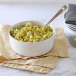 serving bowl with corn and lima bean southern succotash