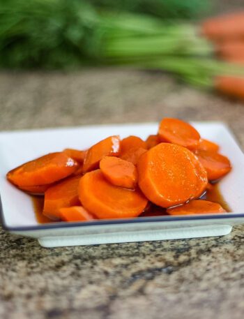 cointreau orange glazed carrots on a plate