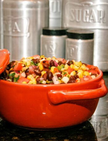 corn and black bean salsa in bowl