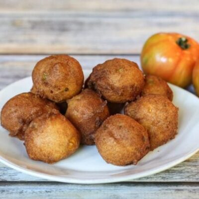 corn fritters with ham