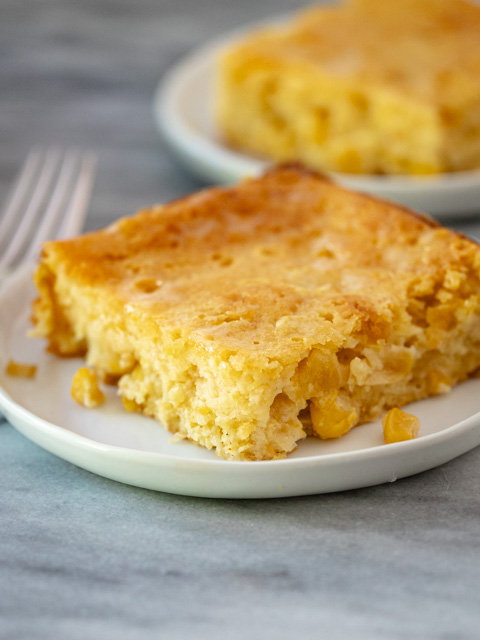 serving of cornbread casserole