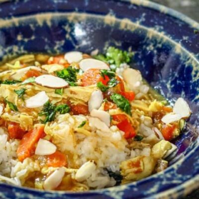 country captain chicken on rice.