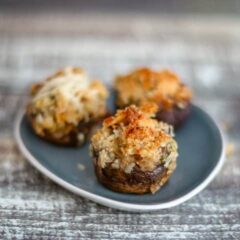 stuffed mushrooms on appetizer plate