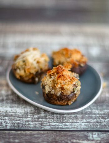 stuffed mushrooms on appetizer plate