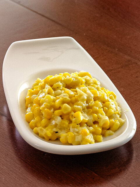 dish of fresh homemade cream-style corn