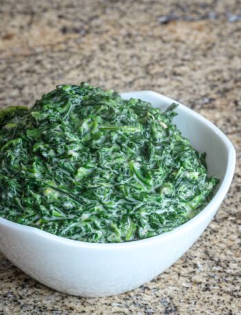 creamed spinach in a bowl