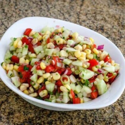 cucumber salsa in a serving dish