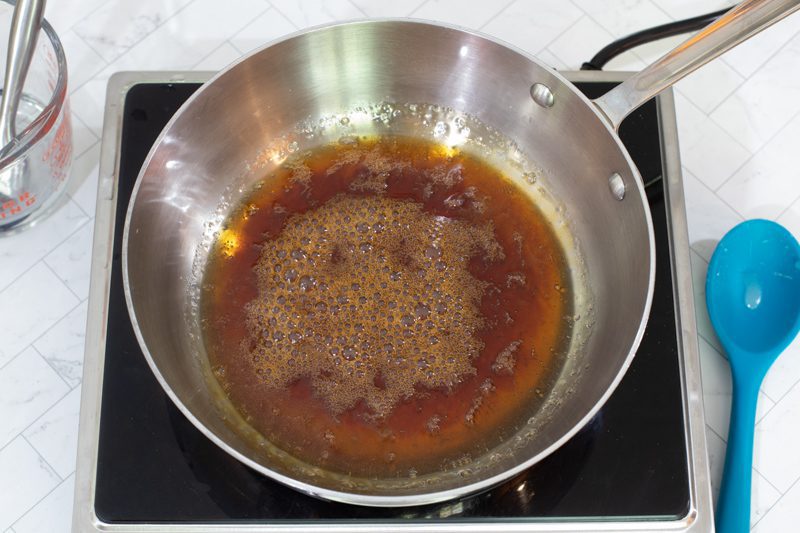 easy homemade caramel in the pan