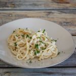 pasta alfredo on a plate