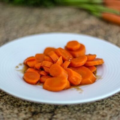 glazed carrots on a plate