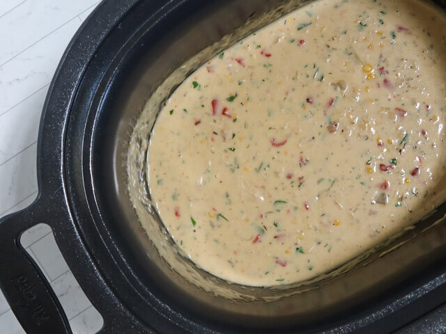 Easy chicken chowder in the slow cooker.