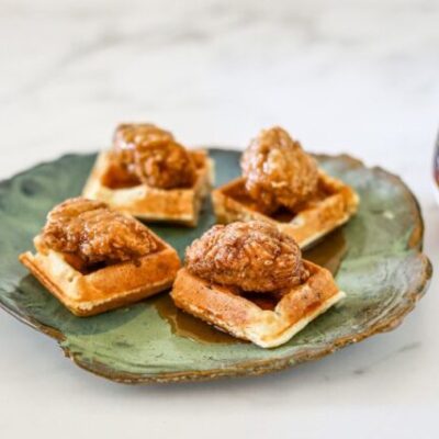 chicken and waffles, bite-sized appetizers or snacks