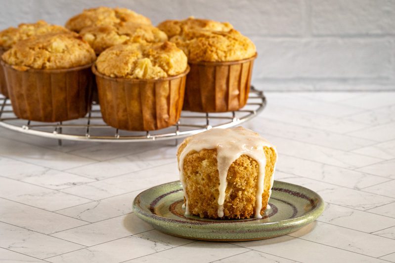 pineapple muffins, gluten-free, with icing