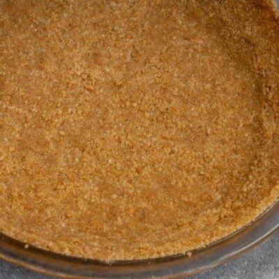 graham cracker pie crust in a pie plate
