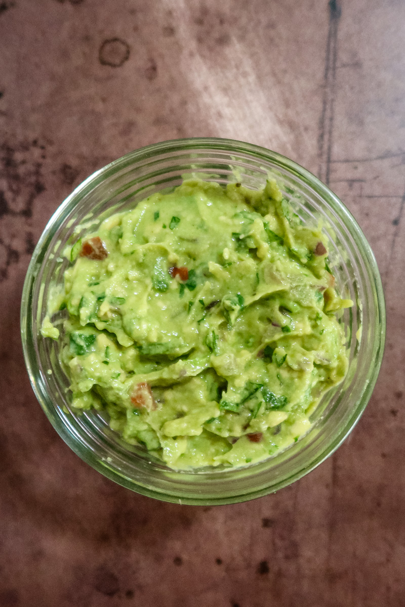 A bowl of freshly made guacamole.