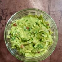 Small bowl with homemade guacamole