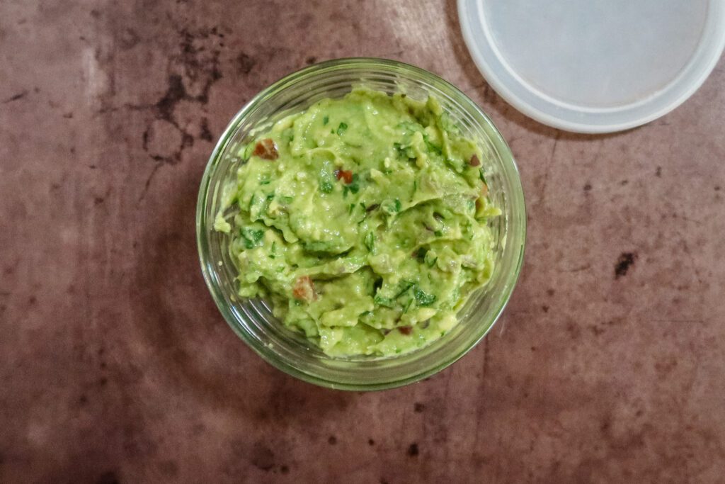 A small bowl of guacamole