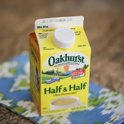 A carton of half-and-half.