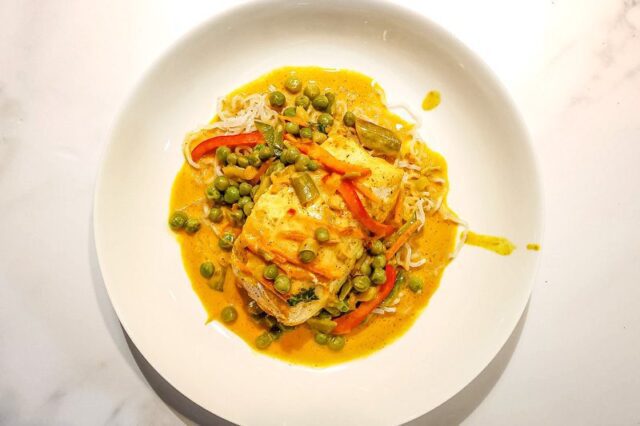 halibut with thai style sauce