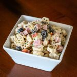 ham pasta salad with marinated artichokes and olives