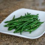 serving plate with haricot verts