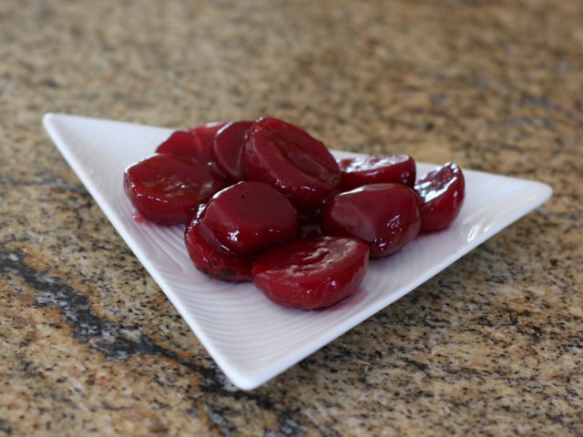 sliced harvard beets on a plate