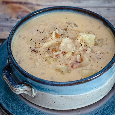 A bowl of fish chowder