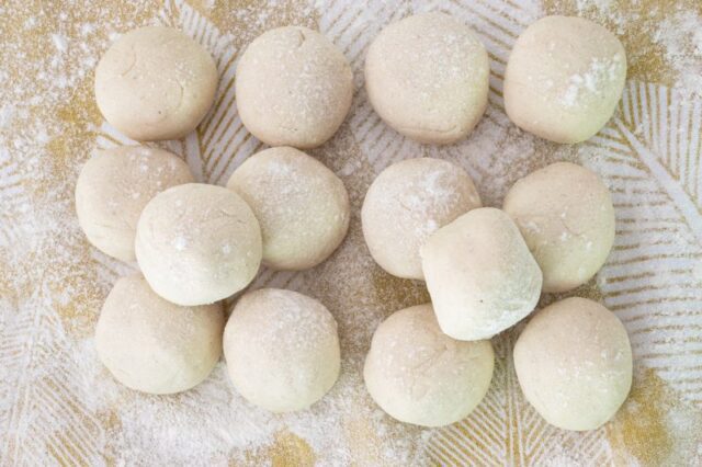 tortilla balls of dough