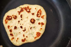skillet naan bread prep