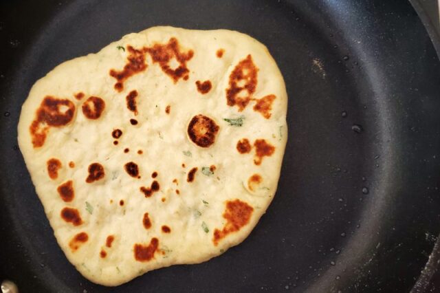 skillet naan bread prep