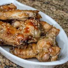 honey garlic chicken wings with sesame seeds
