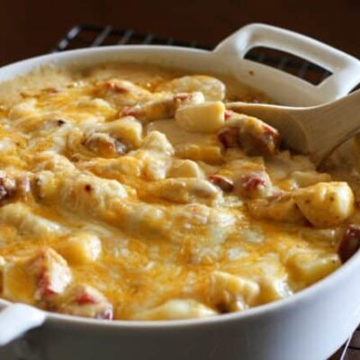 hot dog and potato casserole