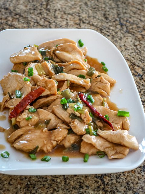 platter with hunan chicken