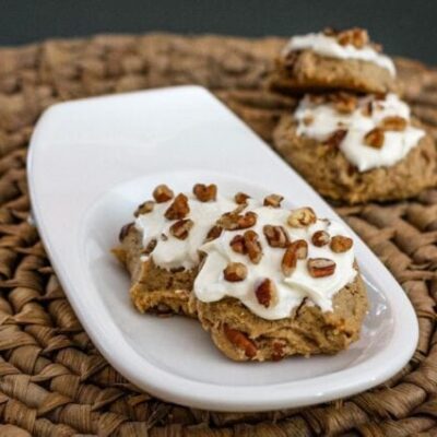 iced applesauce cookies with pecans