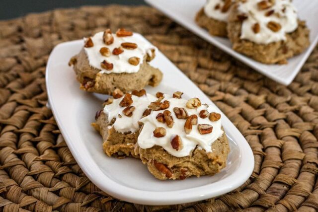 applesauce cookies with vanilla icing