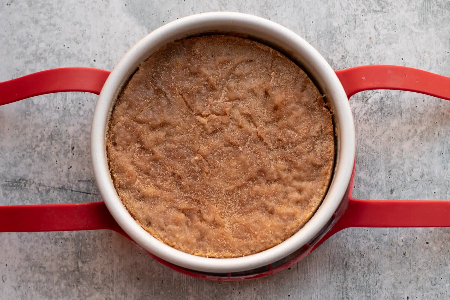 Instant pot apple dump cake cooked and cooling.
