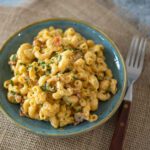 instant pot bacon mac and cheese in a bowl