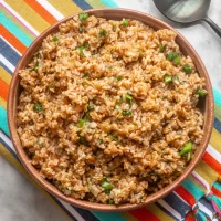 Buckwheat salad with chopped herbs and a tangy dressing.