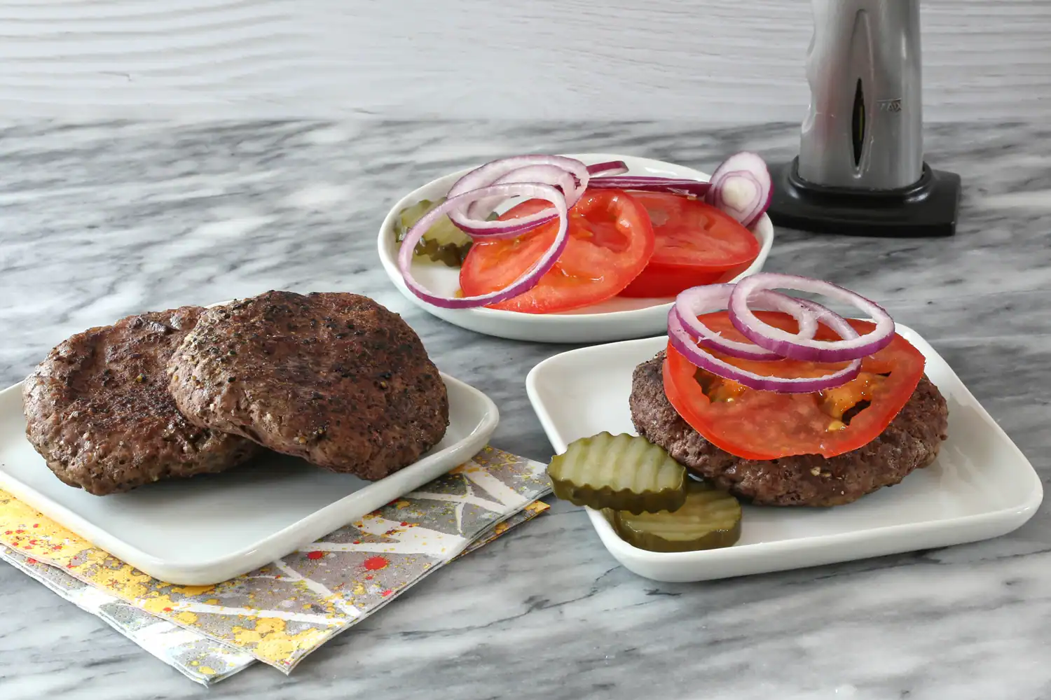 A delicious Instant Pot cheeseburger with toppings.