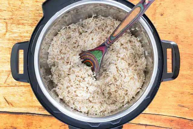 Instant Pot coconut rice prep: do a quick release.