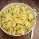 instant pot cooked cabbage in a serving bowl