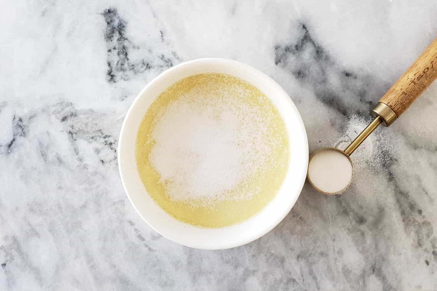 Sugar topping on crème brûlée.