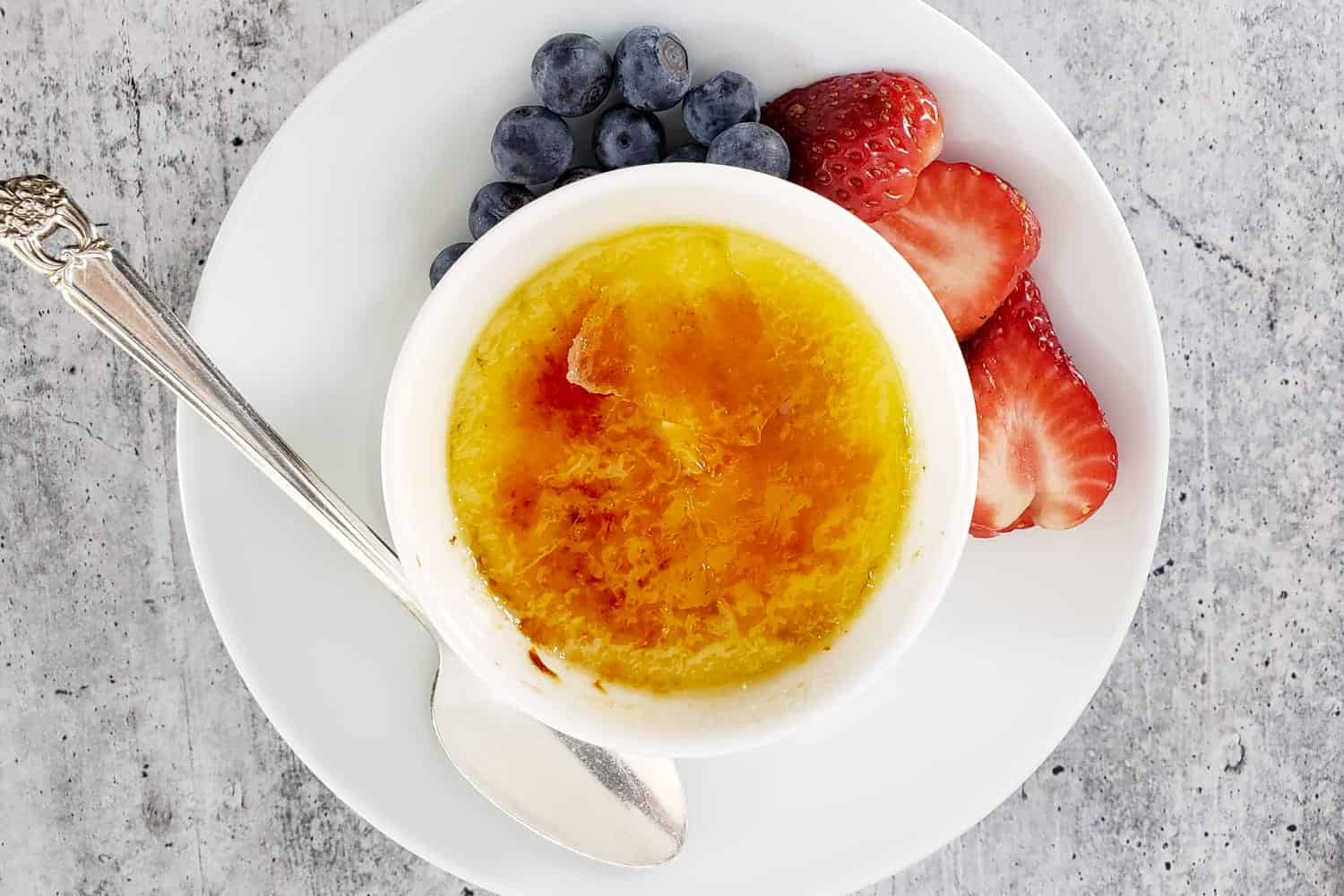 Instant Pot crème brûlée with burnt sugar topping.