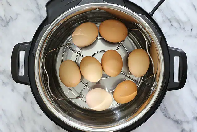 Eggs in the Instant Pot electric pressure cooker.
