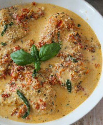 instant pot tuscan chicken with basil and parmesan cheese