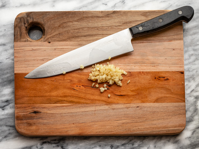 Korean beef prep: Garlic