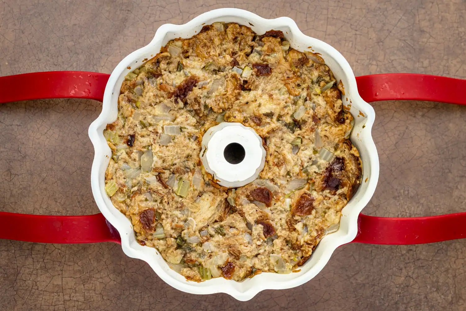 Instant Pot cooked stuffing for Thanksgiving or holidays.